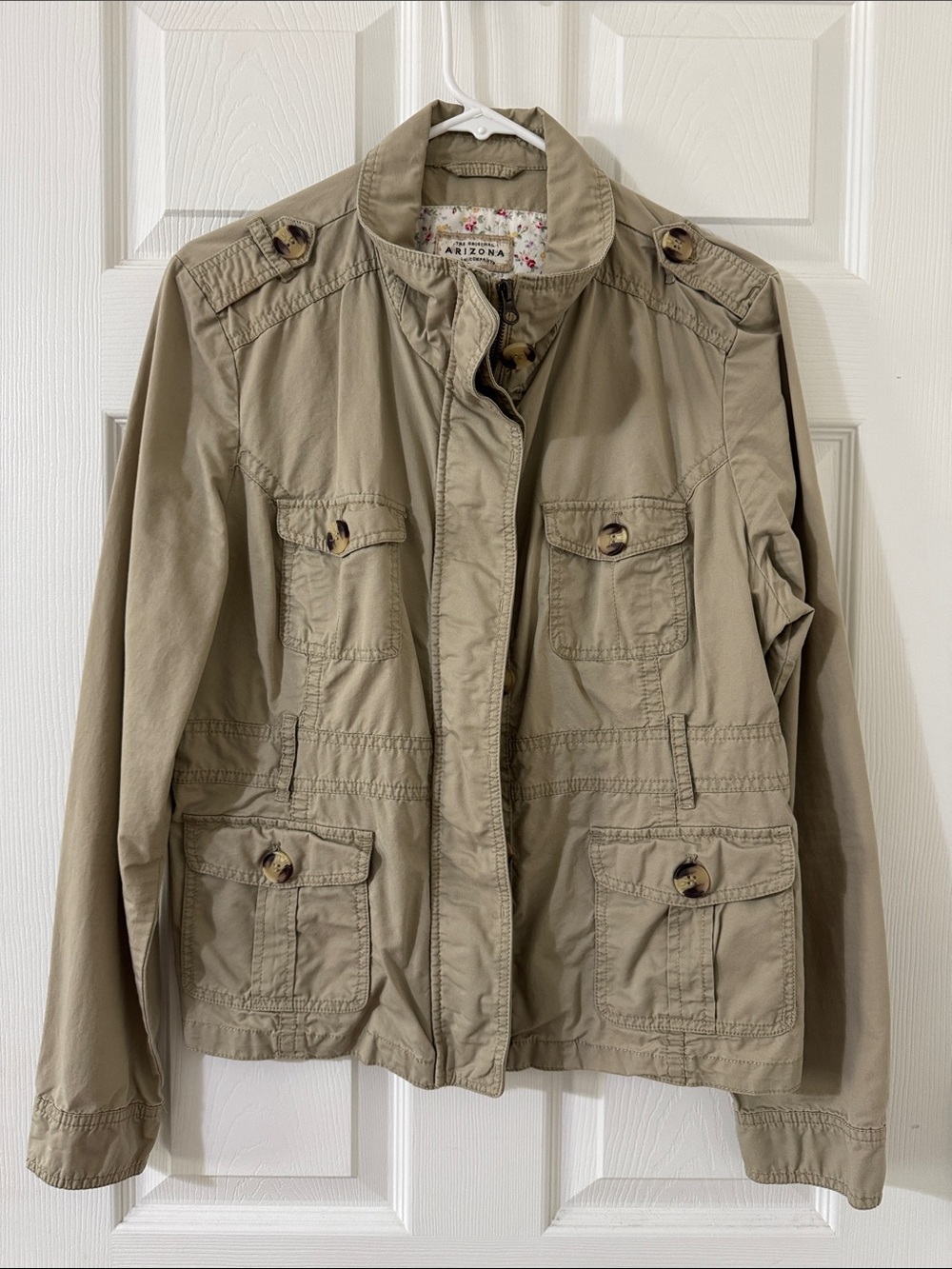 Arizona Jean Company Light Brown Utility Jacket with Button Pockets